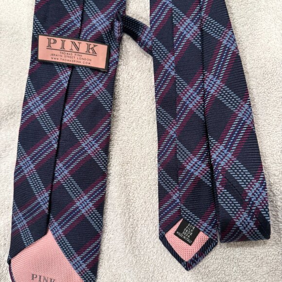 AMAZING MEN'S LIMITED EDITION THOMAS PINK VINTAGE TIE - HANDMADE IN ITALY - Picture 3 of 5